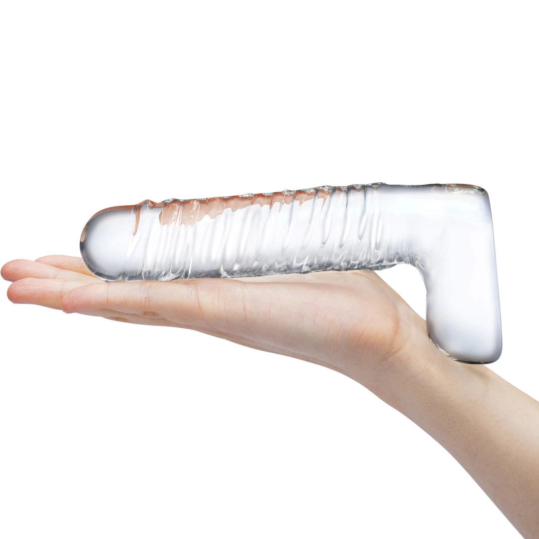 Szklane dildo do masturbacji z wypukłościami i kulkami Glas Realistic Ribbed 20 cm Szklane dildo do masturbacji z wypukłościami i kulkami Glas Realistic Ribbed 20 cm