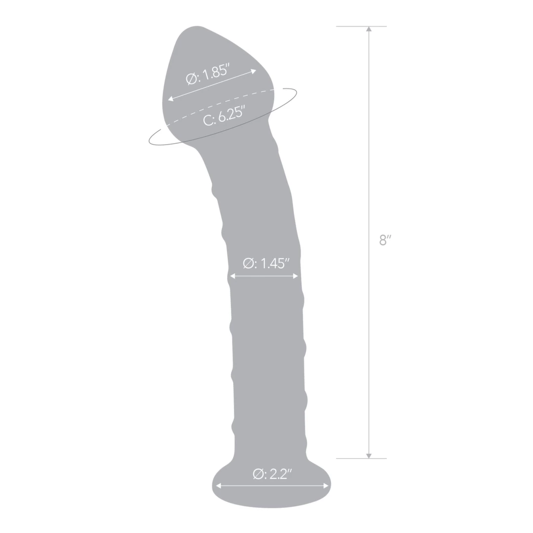 Szklane dildo do masturbacji zakrzywione z czerwonymi wybrzuszeniami Glas Mr. Swirly 20 cm