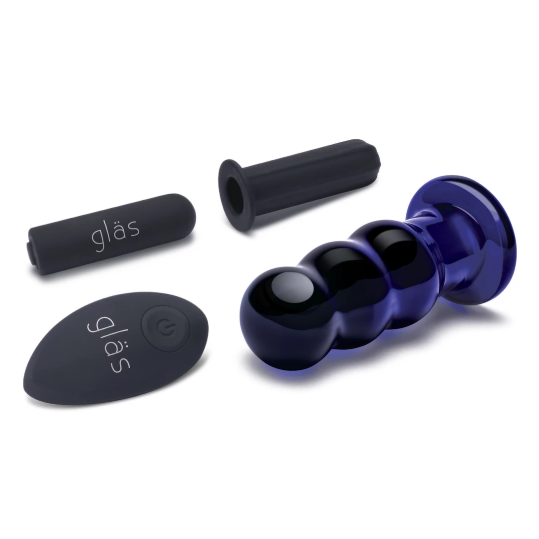 Szklany plug analny wibrujący Glas Vibrating Beaded Butt Plug Szklany plug analny wibrujący Glas Vibrating Beaded Butt Plug