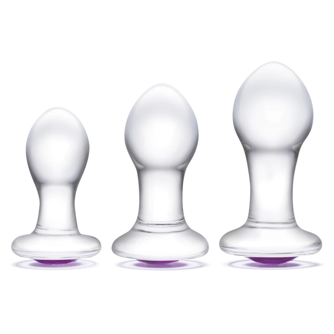 Zestaw szklanych plugów analnych Glas Bling Bling Anal Training Kit