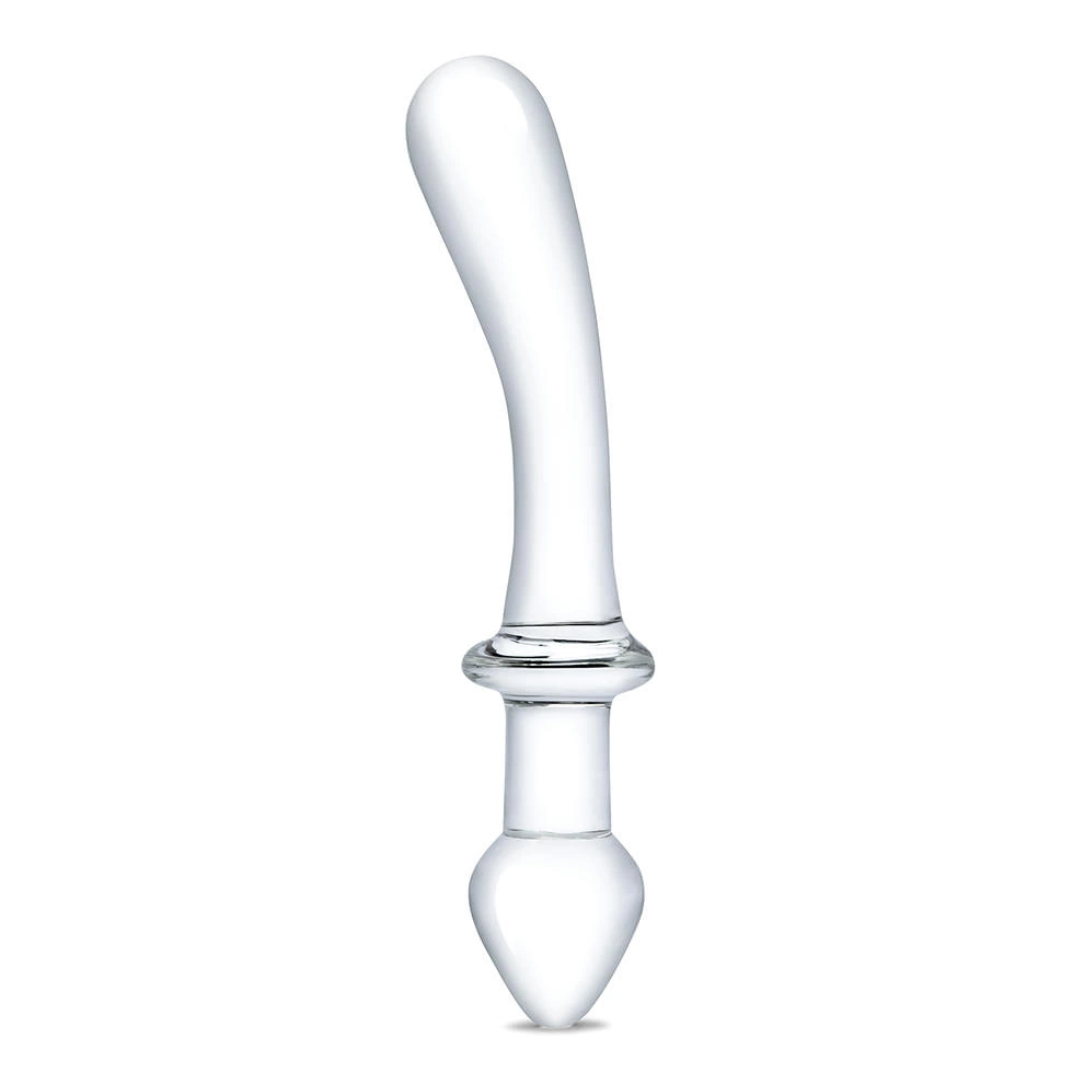 Podwójne szklane dildo do masturbacji zakrzywione Glas Classic