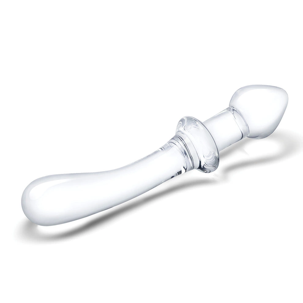 Podwójne szklane dildo do masturbacji zakrzywione Glas Classic