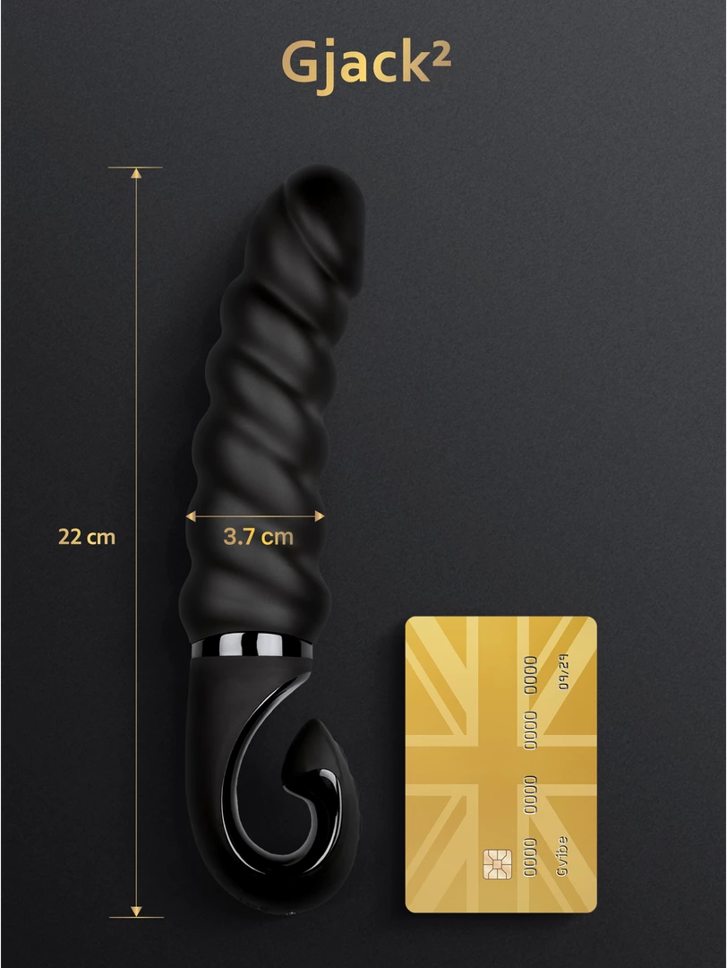 Zakrzywiony miniwibrator do masturbacji wykonany z czarnego silikonu Gvibe Jack