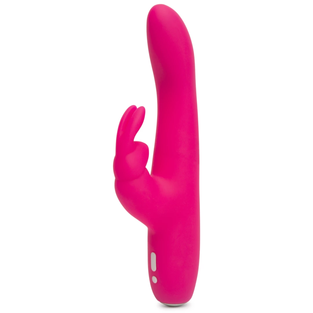 Różowy zakrzywiony wibrator silikonowy do masturbacji łechtaczki i punktu G w kształcie królika Happy Rabbit Curve Slim 