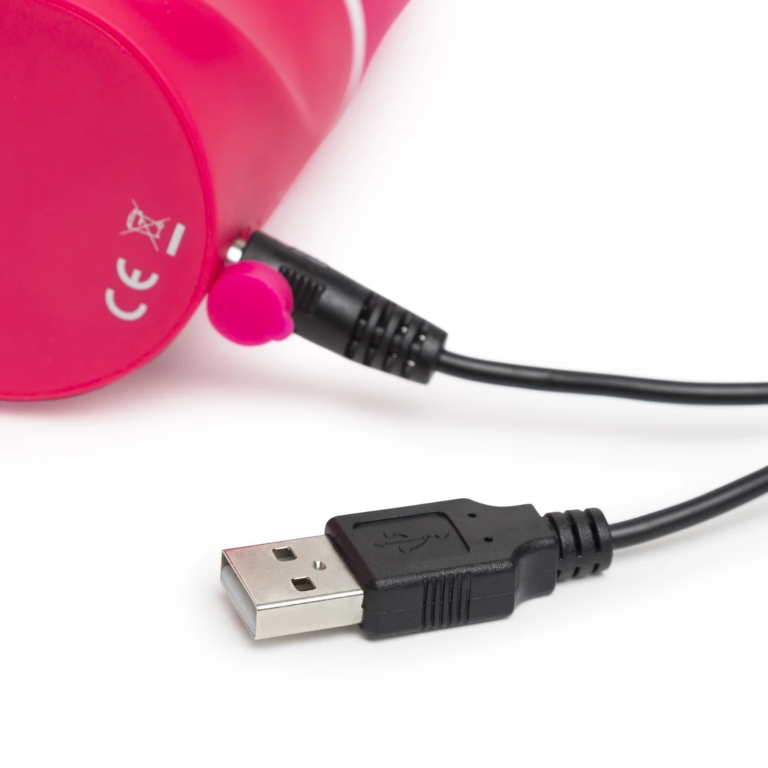 Czerwony silikonowy wibrator z zakrzywioną końcówką do masturbacji łechtaczki i punktu G w kształcie królika Happy Rabbit G Spot Rabbit Vibrator 