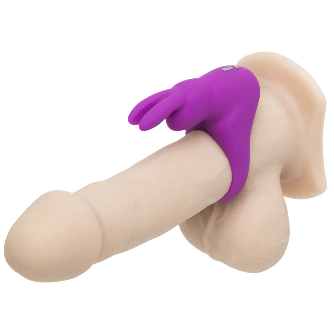 Wibrujący silikonowy pierścień na penisa karmazynowego koloru w kształcie królika Happy Rabbit Rechargeable Vibrating