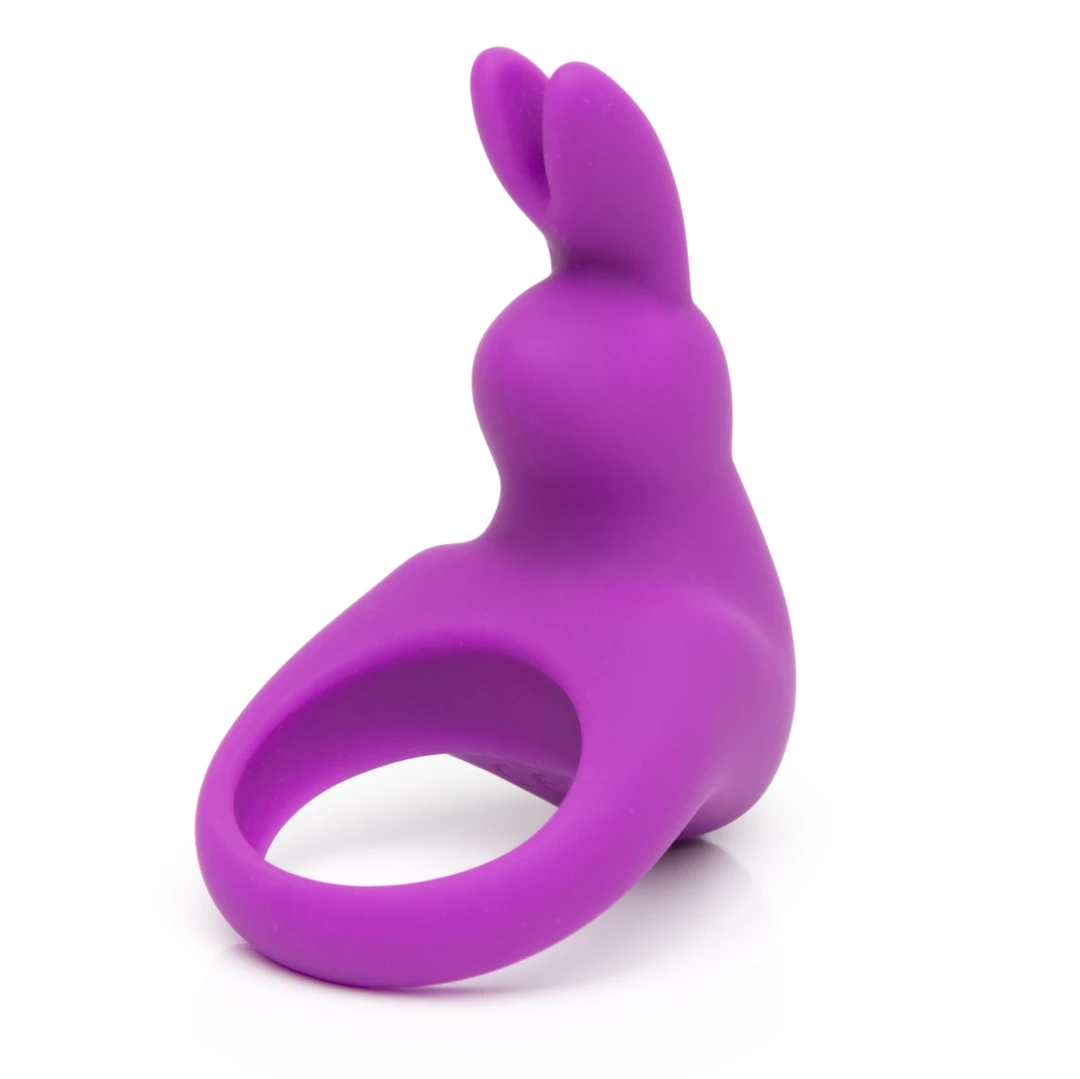 Wibrujący silikonowy pierścień na penisa fioletowy w kształcie królika Happy Rabbit Rechargeable Vibrating