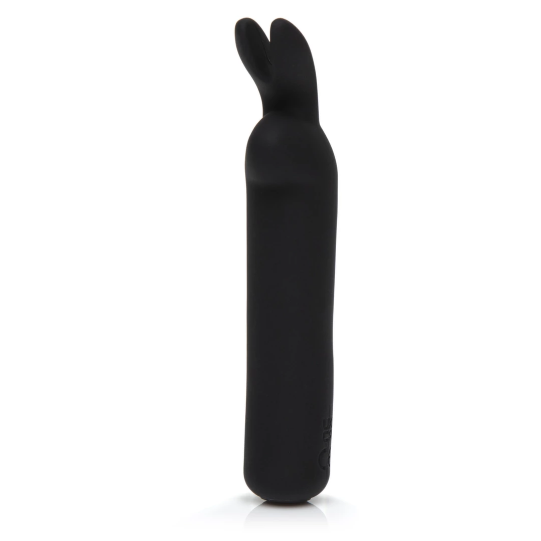 Miniwibrator czarny silikonowy do masturbacji łechtaczki w kształcie królika Happy Rabbit Rechargeable 