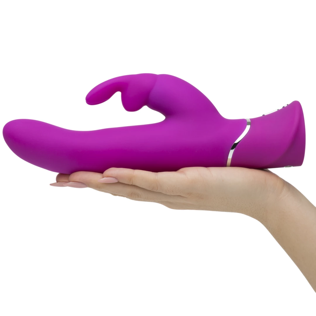 Fioletowy silikonowy wibrator do masturbacji łechtaczki i punktu G w kształcie królika Happy Rabbit Curve Power  Fioletowy silikonowy wibrator do masturbacji łechtaczki i punktu G w kształcie królika Happy Rabbit Curve Power