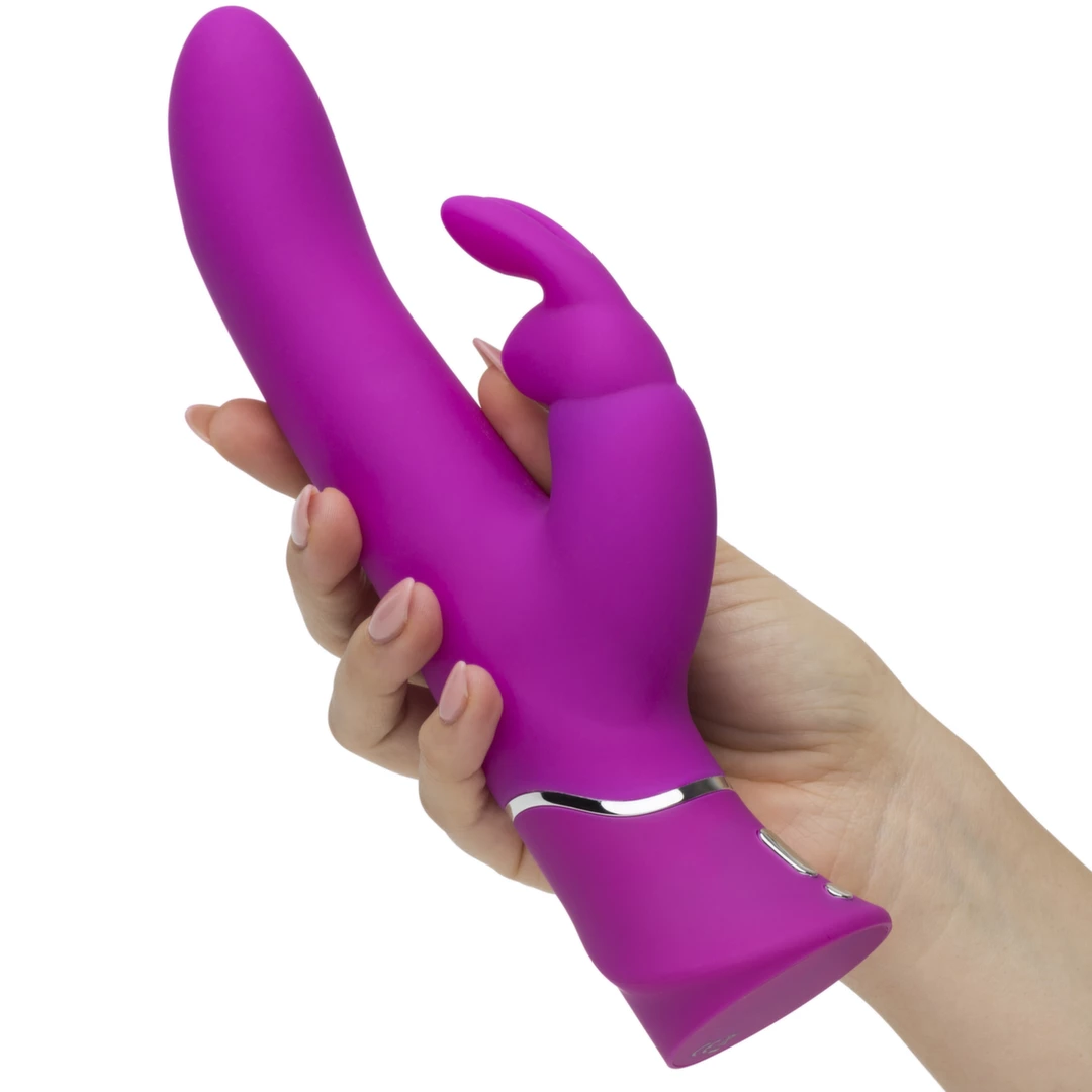 Fioletowy silikonowy wibrator do masturbacji łechtaczki i punktu G w kształcie królika Happy Rabbit Curve Power  Fioletowy silikonowy wibrator do masturbacji łechtaczki i punktu G w kształcie królika Happy Rabbit Curve Power