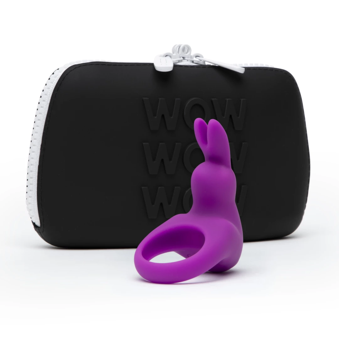 Pierścień wibrujący na penisa w kolorze fioletowym w kształcie królika Happy Rabbit Cock Ring 