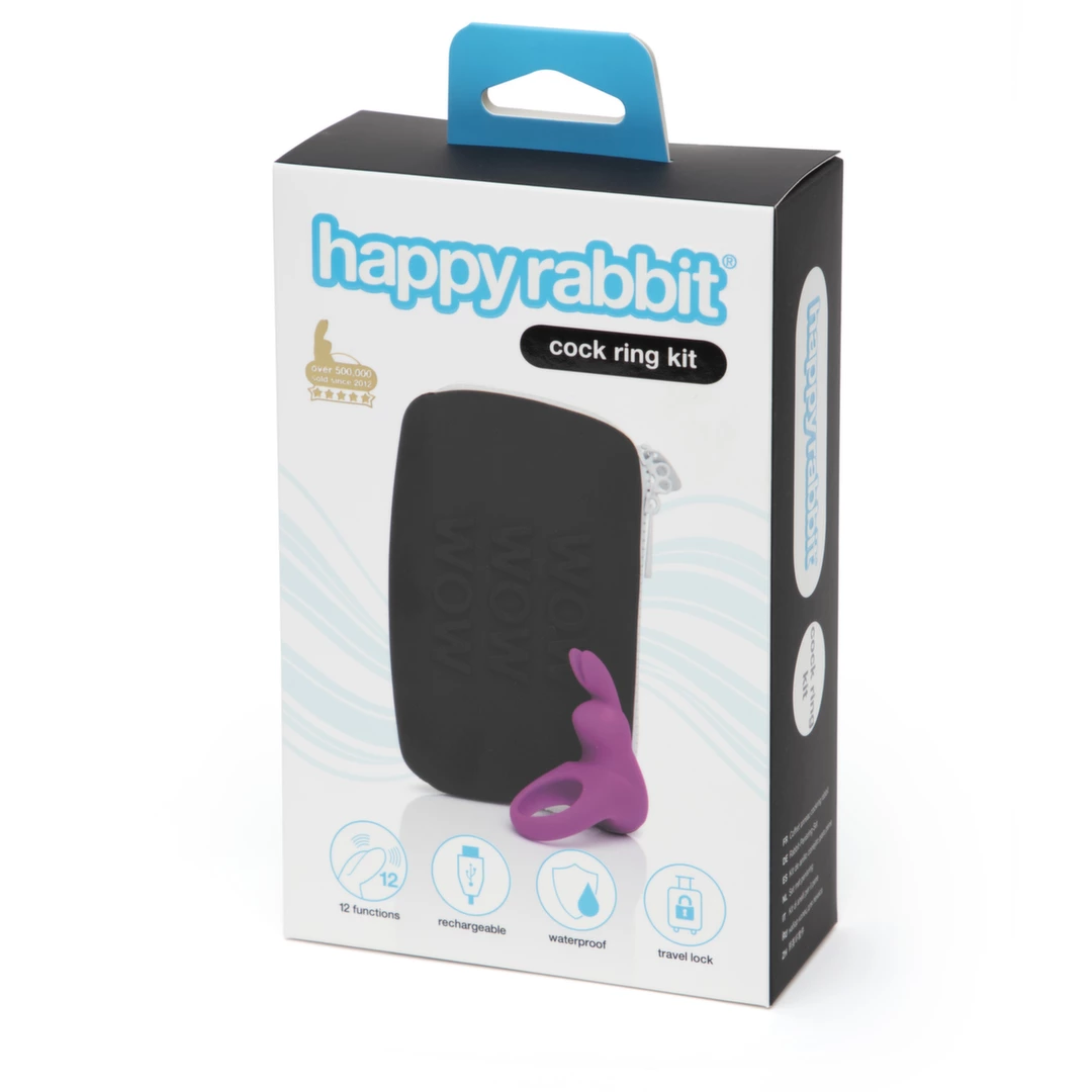 Pierścień wibrujący na penisa w kolorze fioletowym w kształcie królika Happy Rabbit Cock Ring  Pierścień wibrujący na penisa w kolorze fioletowym w kształcie królika Happy Rabbit Cock Ring