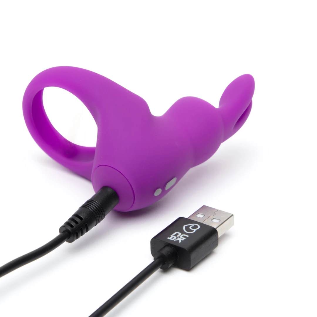 Pierścień wibrujący na penisa w kolorze fioletowym w kształcie królika Happy Rabbit Cock Ring  Pierścień wibrujący na penisa w kolorze fioletowym w kształcie królika Happy Rabbit Cock Ring