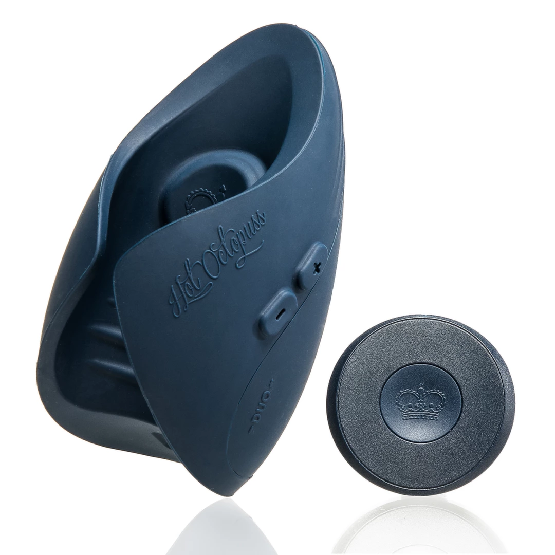 Masturbator niebieski silikonowy penisa z pilotem zdalnego sterowania Hot Octopuss Duo