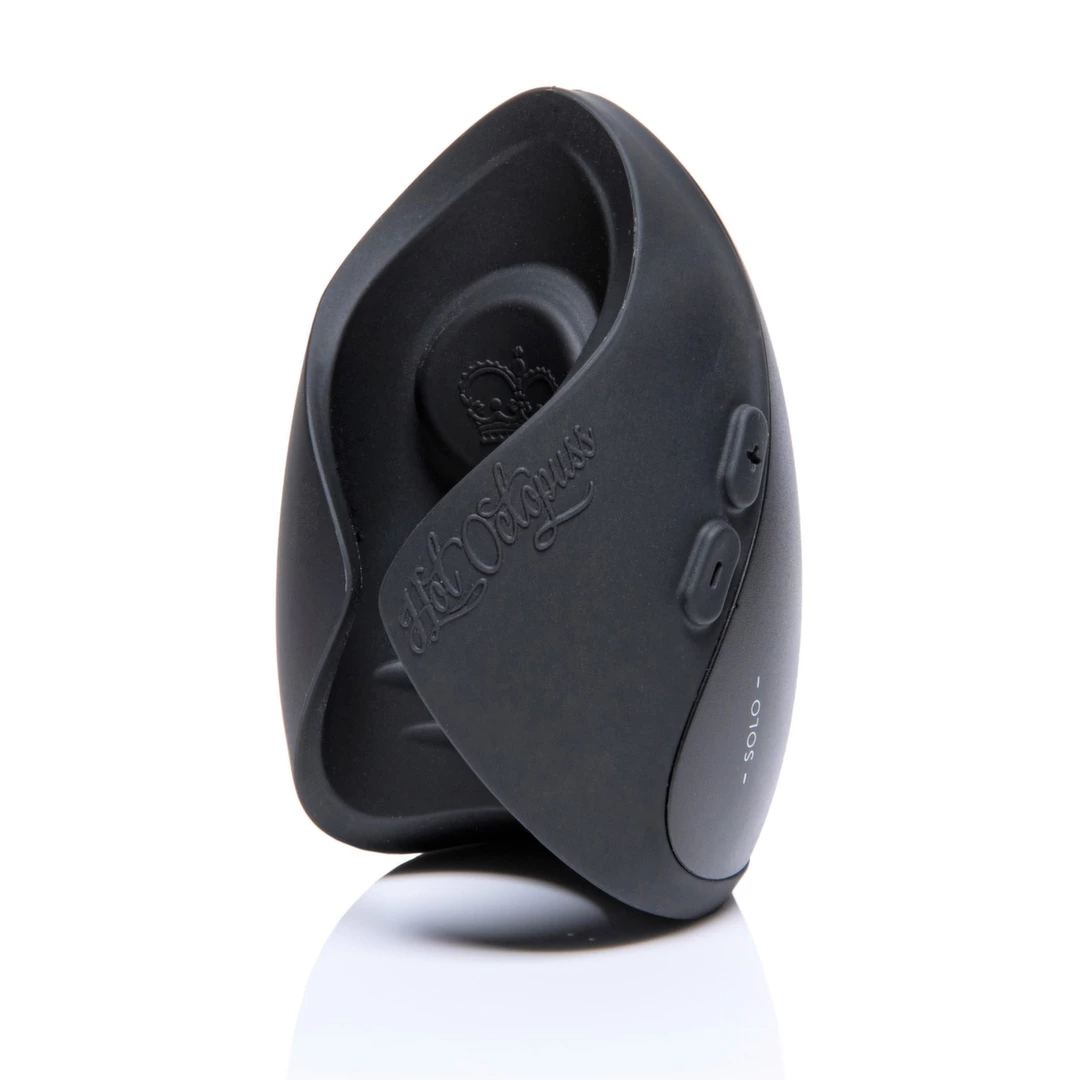 Wibrator czarny silikonowy do masturbacji penisa z 5 konfigurowalnymi trybami wibracji i pilotem zdalnego sterowania Hot Octopuss Pulse Solo Essential