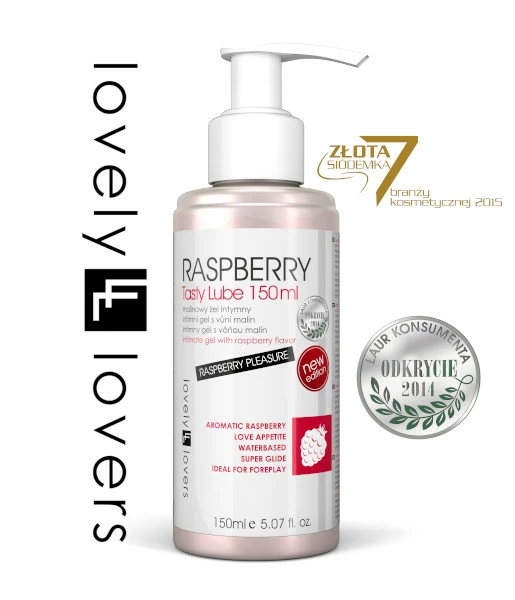 Żel oralny grzejący o smaku maliny na bazie wody Lovely Lovers 150ml