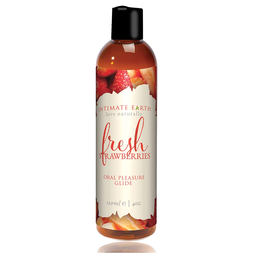 Wodny lubrykant dopochwowy o smaku truskawkowym Intimate Earth Natural 120 ml