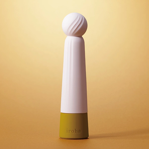 Wibrator silikonowy do stymulacji łechtaczki i pochwy żółto beżowym Iroha by Tenga Rin Kogane