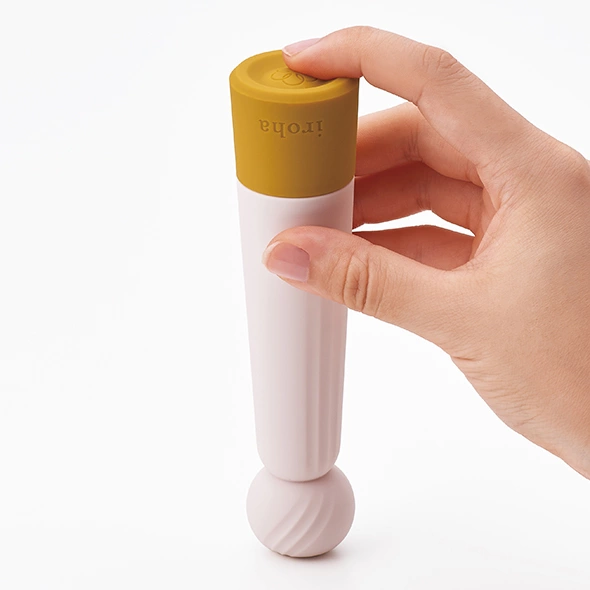 Wibrator silikonowy do stymulacji łechtaczki i pochwy żółto beżowym Iroha by Tenga Rin Kogane