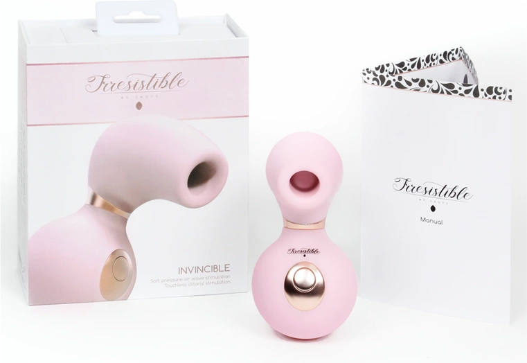 Pulsujący wibrator do masturbacji powietrznej wykonany z różowego silikonu Irresistible by Shots Invincible