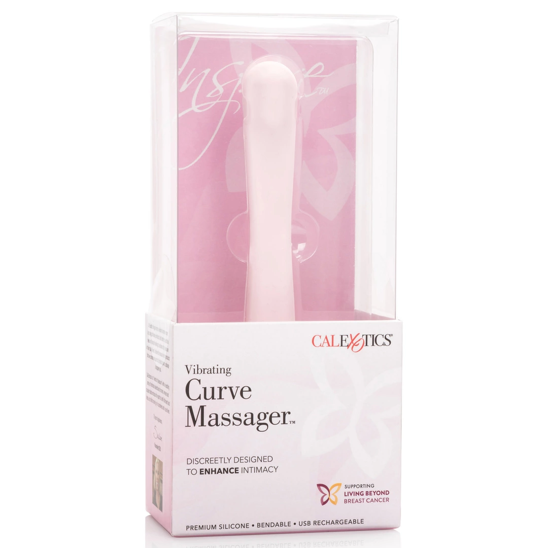 Beżowy silikonowy masażer do masturbacji wszystkich stref erogennych Inspire Vibrating Curve Massager