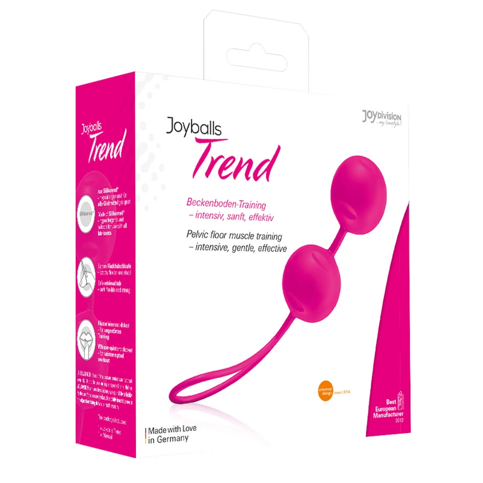 Kulka gejszy podwójna wykonana z silikonu w kolorze karmazynowym Joydivision Joyballs Trend