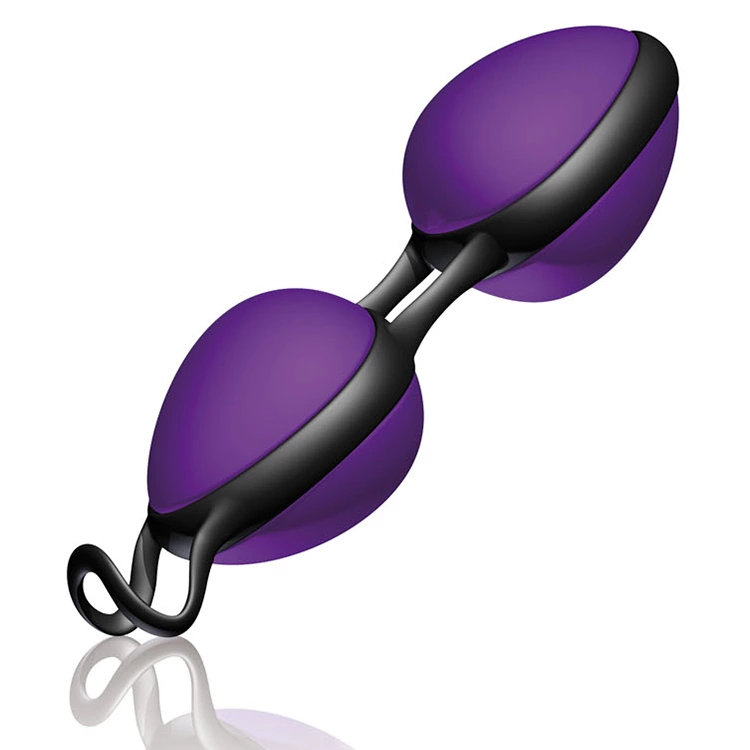 Zestaw kulek gejszy wykonanych z silikonu w kolorach fioletowym i karmazynowym Joydivision Joyballs Secret 