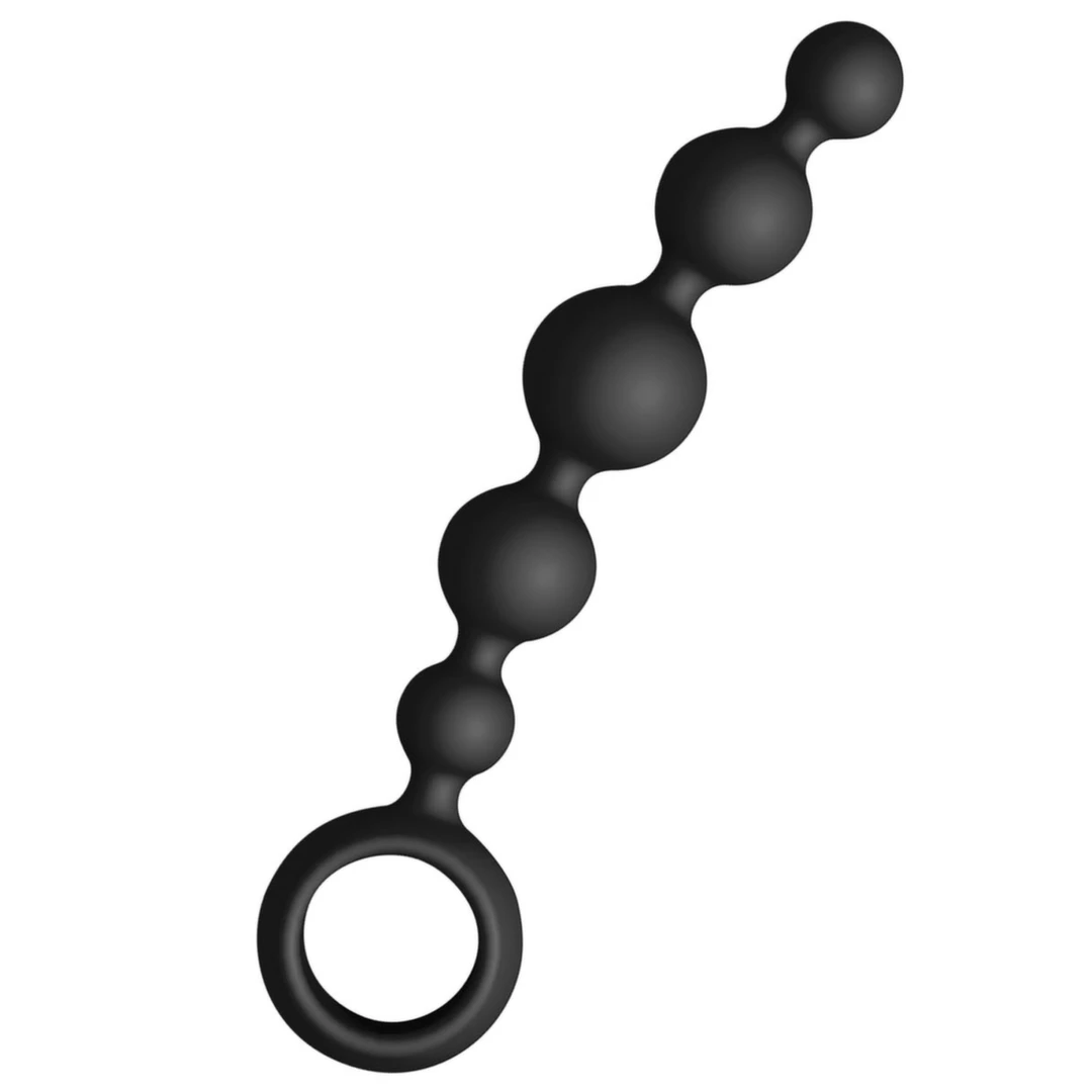 Koraliki analne krótkie wykonane z silikonu w kolorze czarnym Joydivision Joyballs Anal 