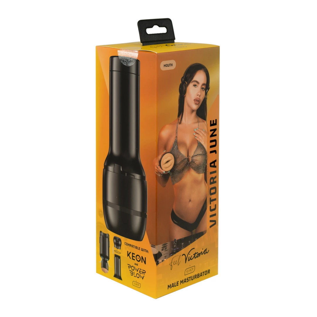 Czarny silikonowy masturbator do masturbacji penisa Kiiroo Victoria June 
