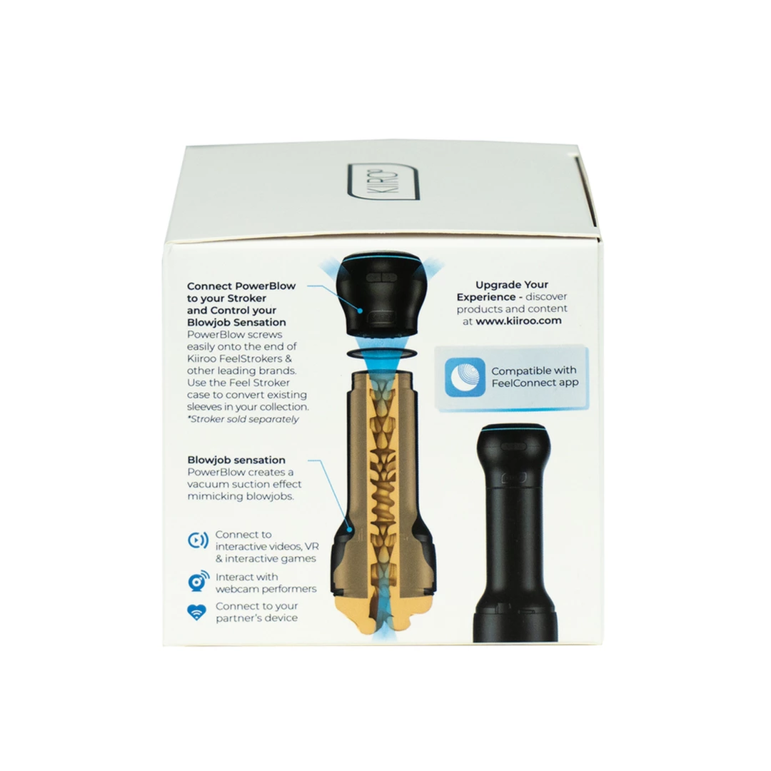 Nakładka masturbacyjna czarna na penisa z funkcją ssania Kiiroo PowerBlow