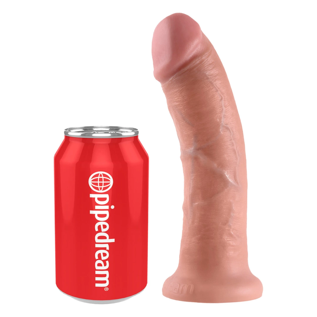 Realistyczne zakrzywione dildo do masturbacji wykonane z beżowego silikonu z przyssawką King Cock 20 cm Realistyczne zakrzywione dildo do masturbacji wykonane z beżowego silikonu z przyssawką King Cock 20 cm