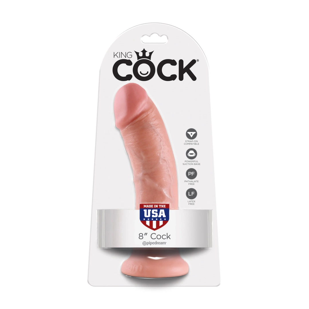 Realistyczne zakrzywione dildo do masturbacji wykonane z beżowego silikonu z przyssawką King Cock 20 cm Realistyczne zakrzywione dildo do masturbacji wykonane z beżowego silikonu z przyssawką King Cock 20 cm
