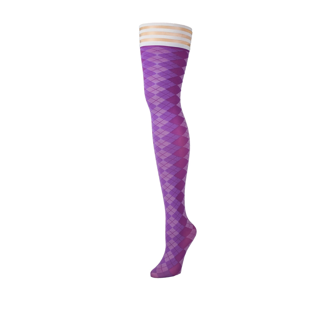 Kix'ies Pończochy Golf Collection Thigh-High, argyle, antypoślizgowe