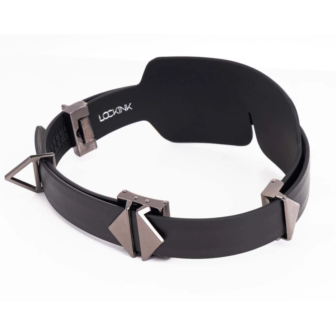 LOCKINK Opaska na oczy skorzana z regulacją klamrami czarna