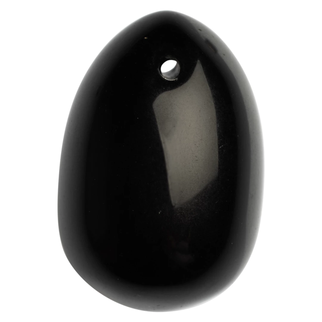 Kulka gejszy wykonana z obsydianu w kolorze czarnym L La Gemmes Yoni Egg  Kulka gejszy wykonana z obsydianu w kolorze czarnym L La Gemmes Yoni Egg