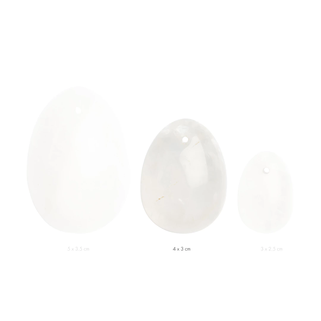 Kulka gejszy wykonana z kwarcu w kolorze białym M La Gemmes Yoni Egg 