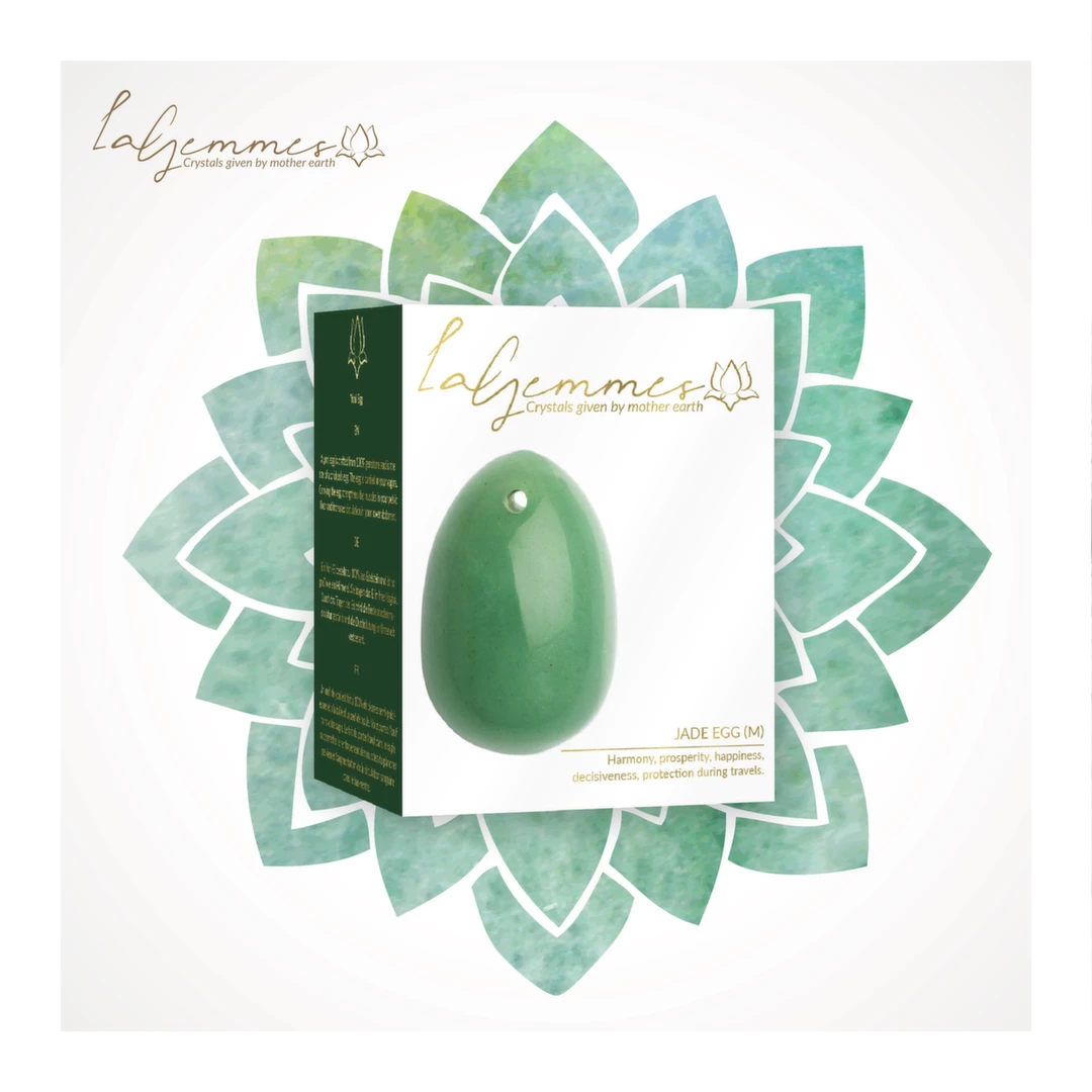 Kulka gejszy wykonana z zielonego jadeitu M La Gemmes Yoni Egg Kulka gejszy wykonana z zielonego jadeitu M La Gemmes Yoni Egg