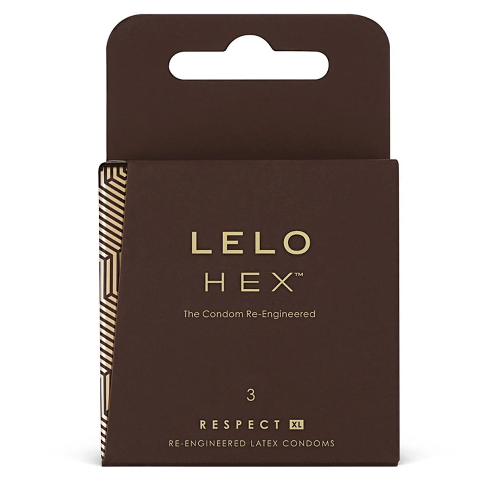 Prezerwatywy lateksowe przezroczyste gładkie do seksu waginalnego Lelo HEX Respect XL 3 szt