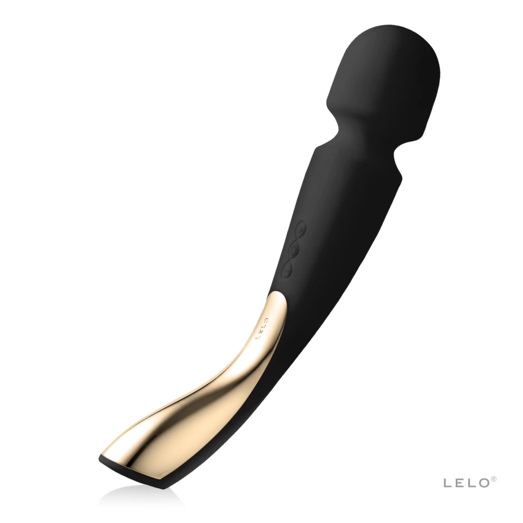 Czarny zakrzywiony silikonowy masażer łechtaczki do masturbacji Lelo Smart Wand 2 