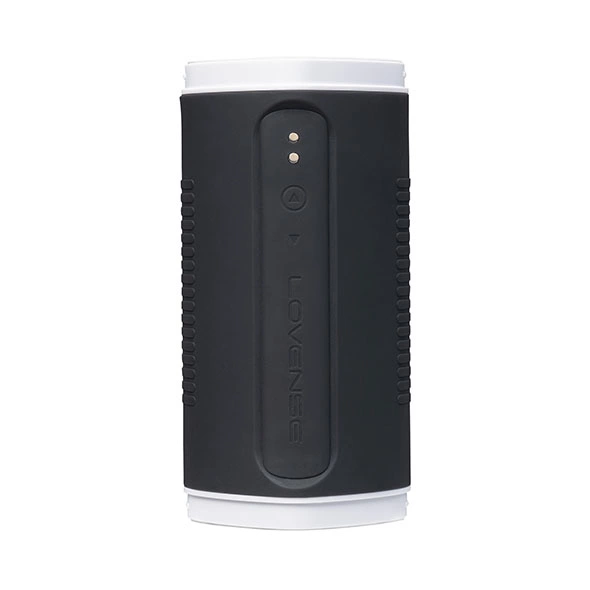 Czarny silikonowy wibrator do masturbacji penisa z funkcją podgrzewania Lovense Calor Depth-Controlled