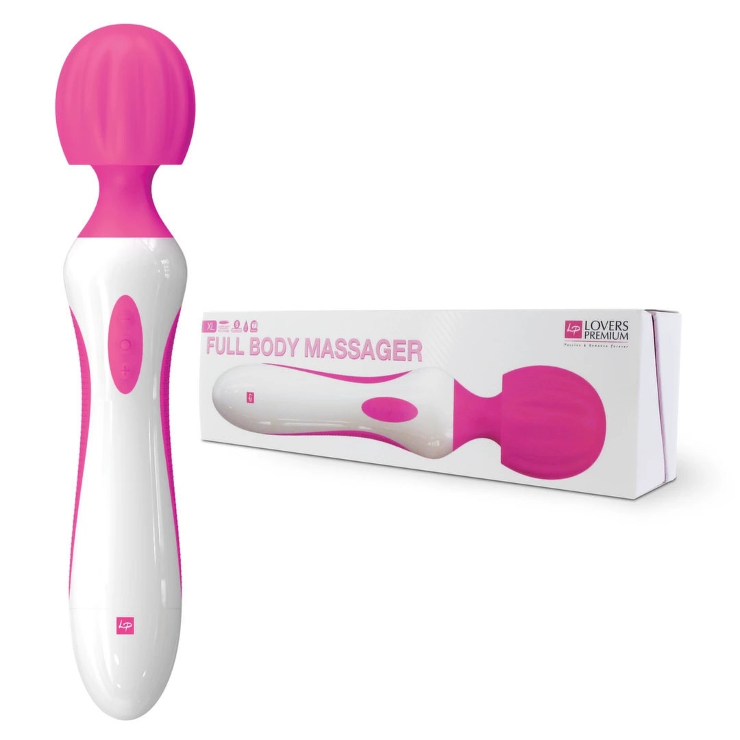 Masażer silikonowy do masturbacji łechtaczki w kolorze biało różowym LoversPremium XL Full Body Massager 