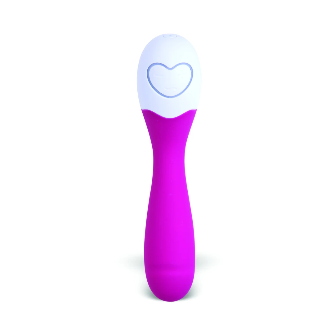 Karmazynowy silikonowy wibrator do masturbacji punktu G z wdzięcznie ukształtowaną główką Lovelife by OhMiBod Cuddle Mini