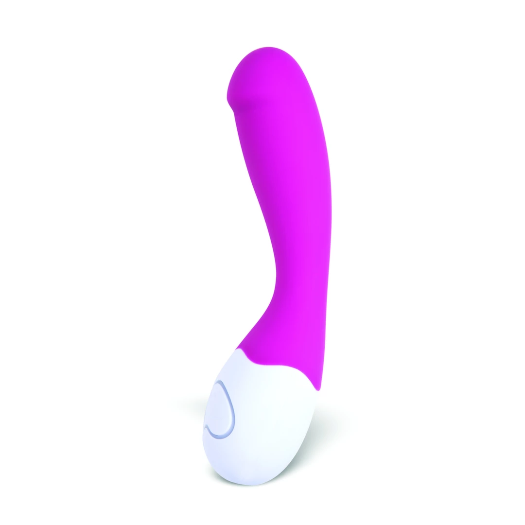 Karmazynowy silikonowy wibrator do masturbacji punktu G z wdzięcznie ukształtowaną główką Lovelife by OhMiBod Cuddle Mini