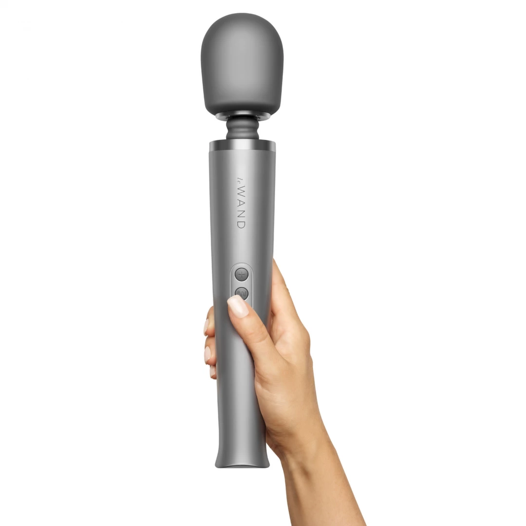 Duży srebrny silikonowy masażer do masturbacji łechtaczki Le Wand Massager 
