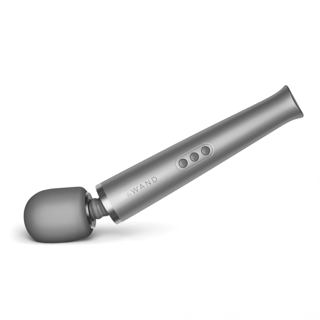 Duży srebrny silikonowy masażer do masturbacji łechtaczki Le Wand Massager 