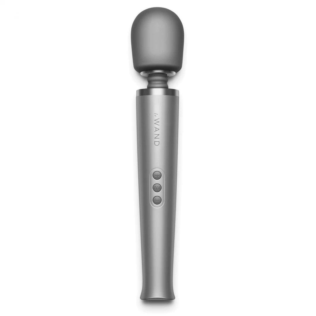 Duży srebrny silikonowy masażer do masturbacji łechtaczki Le Wand Massager 