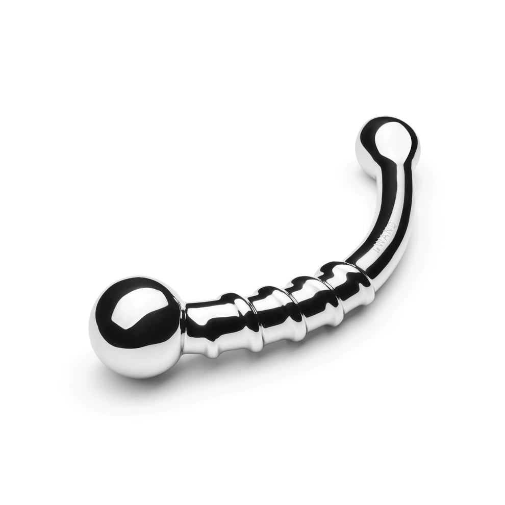 Podwójne dildo wykonane ze srebrnego metalu Le Wand Stainless Steel Bow