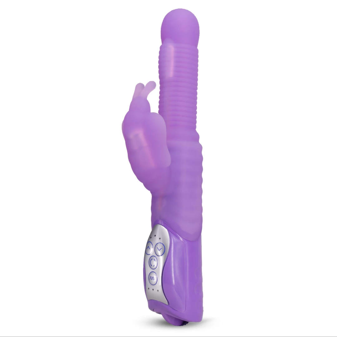 Silikonowy wibrator w kolorze jasnofioletowym do masturbacji łechtaczki i punktu G z rotacją i wibracjami Layla Cartamo Vibrator