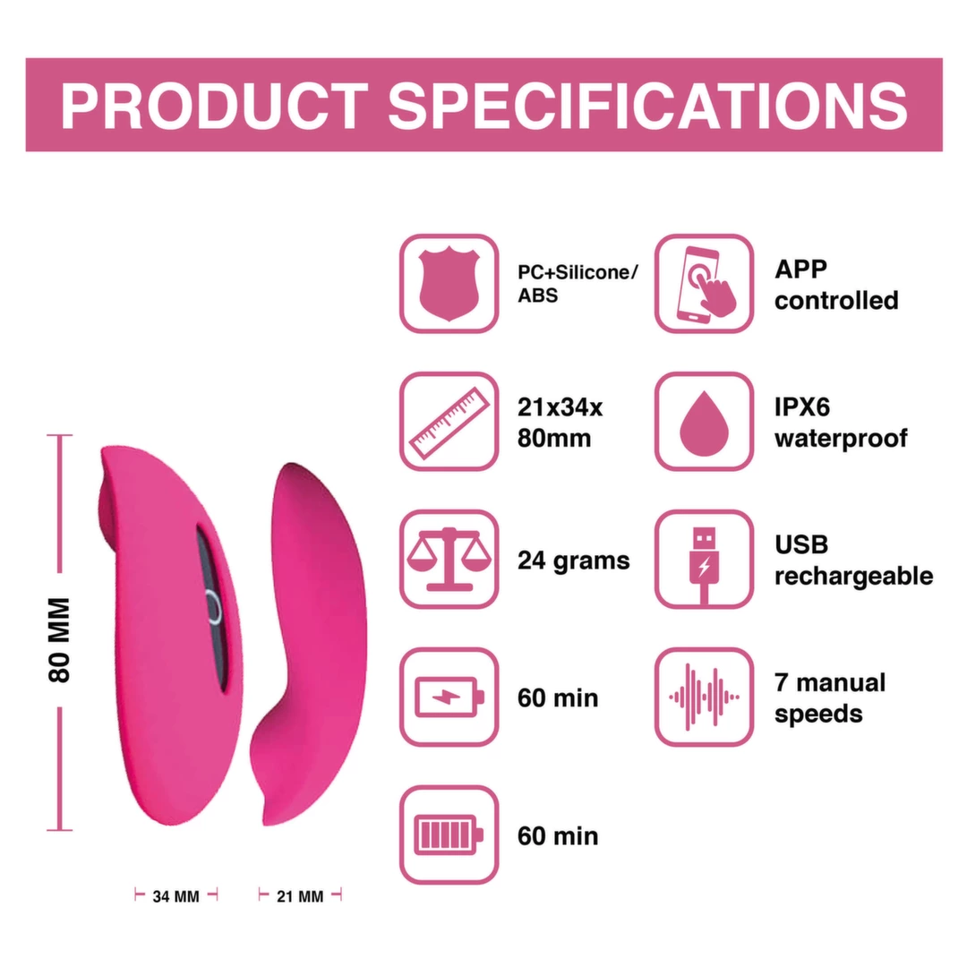 Bezprzewodowy silikonowy wibrator karmazynowy do majtek do stymulacji łechtaczki Magic Motion Candy