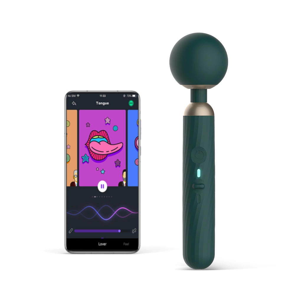 Bezprzewodowy czarny silikonowy wibrator Wand do stymulacji łechtaczki Magic Motion Zenith App Controlled